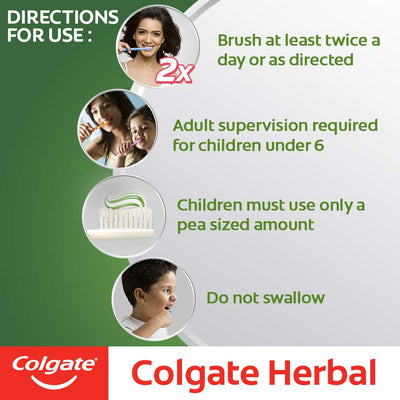 Colgate Herbal Toothpaste, Goodness of Natural Ingredients for Healthy Teeth, 800g, 200g X 4