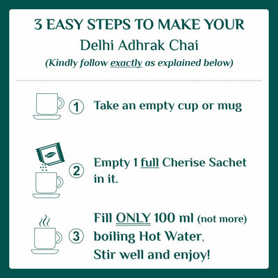 Cherise Tapri Premium Delhi Adhrak Chai, Instant Tea Premix (23 g x 7 Sachets)