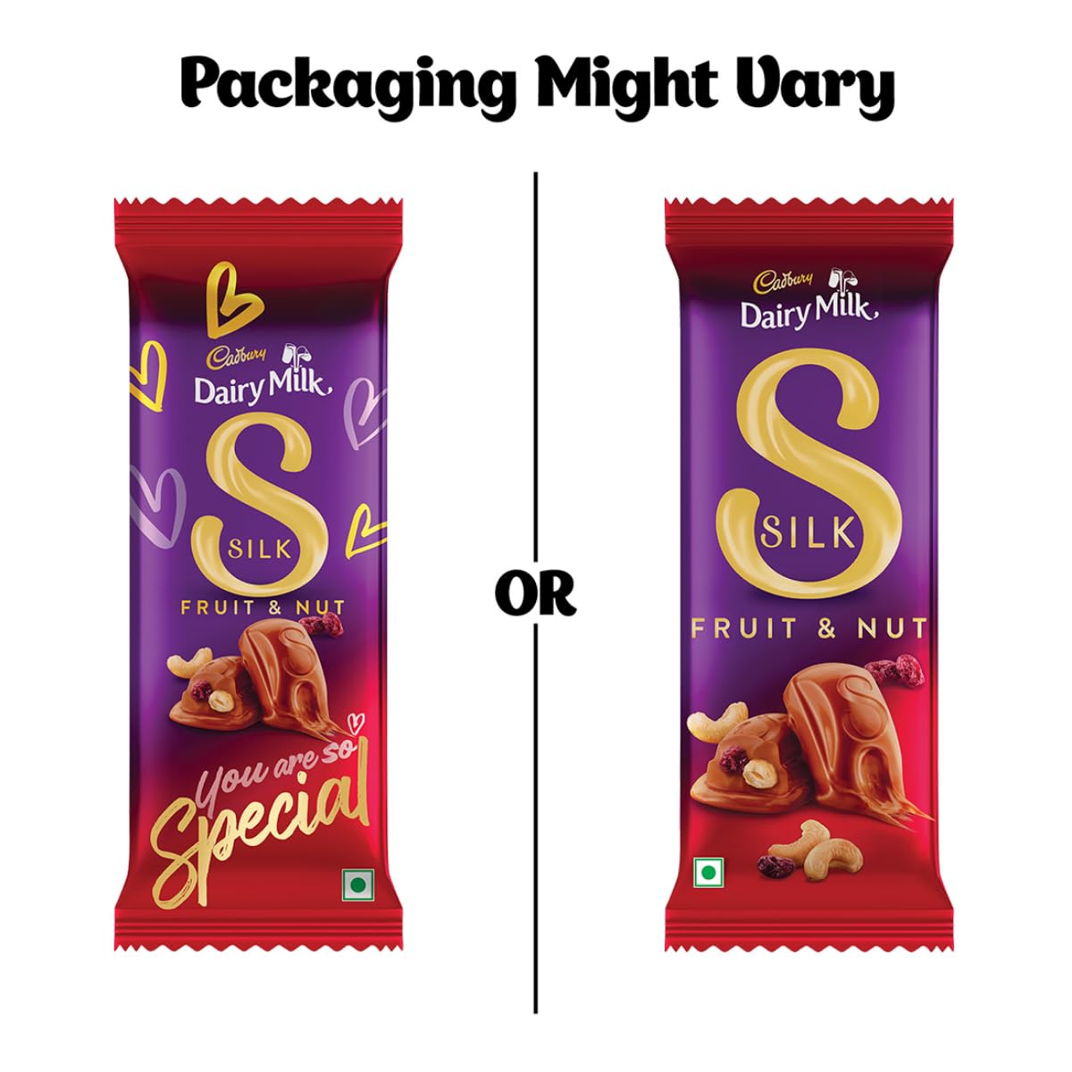 Cadbury Dairy Milk Silk Fruit and Nut Valentine's Gift Pack Chocolate Bar, 137 g