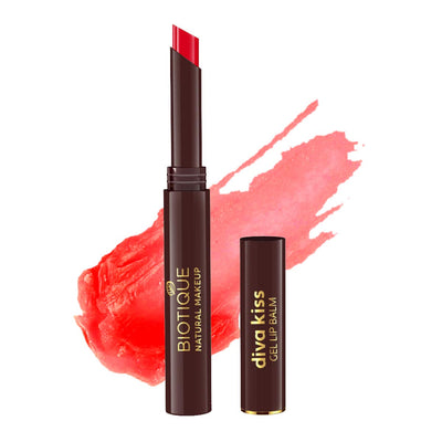 Biotique Natural Makeup Diva Kiss Gel Lip Balm, Watermelon Quench Red