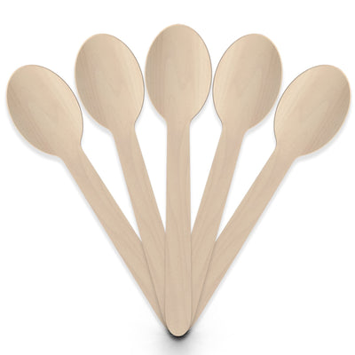 ABPP Disposable Spoon - 200 Disposable Wooden Spoons Set (Big Size - 16cm Big Size) | Spoons for Eating Food, Ice-Cream | Best Cutlery Set for Kitchen, Birthday, Parties, Picnic, Office & Restaurant