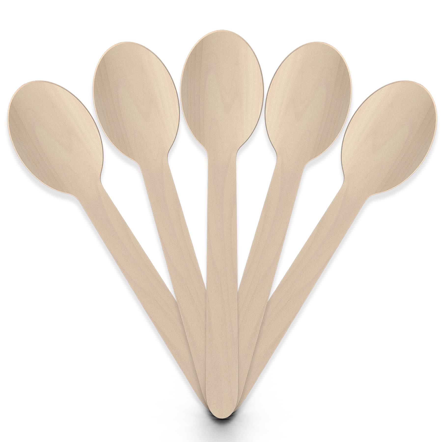 ABPP Disposable Spoon - 200 Disposable Wooden Spoons Set (Big Size - 16cm Big Size) | Spoons for Eating Food, Ice-Cream | Best Cutlery Set for Kitchen, Birthday, Parties, Picnic, Office & Restaurant
