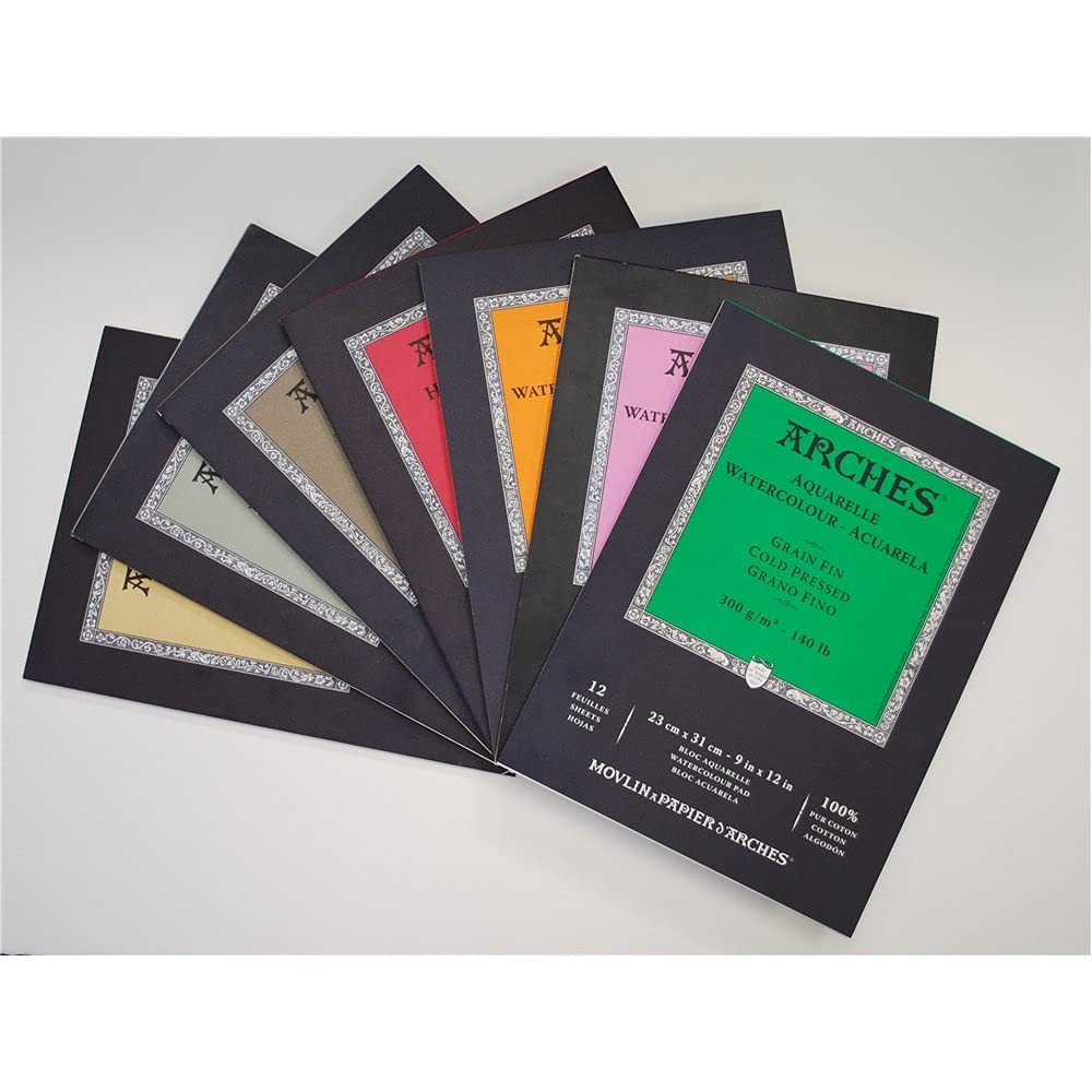 Arches Watercolour 185 GSM Cold Pressed Natural White A4 Paper Pad, 15 Sheets