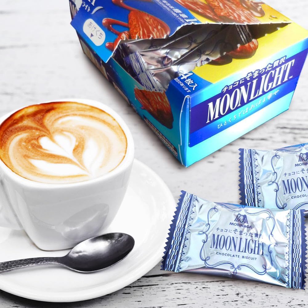 Morinaga Luxury Moonlight Similar to Chocolate Biscuits, 3.4 oz (98 g) (Pack of 2) (Made in Japan)