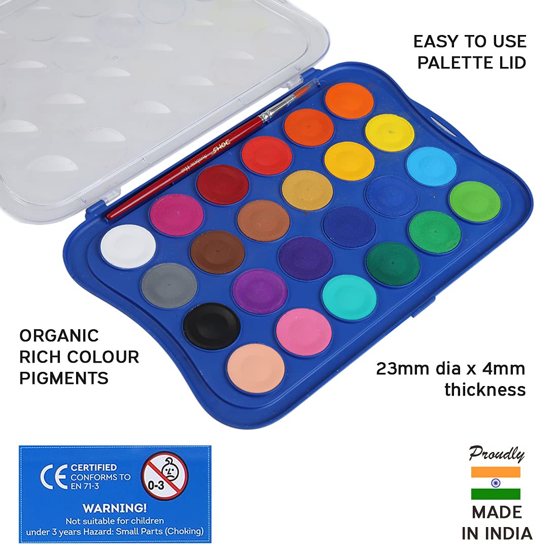 Doms 12 Shades 30Mm Water Colour Cakes