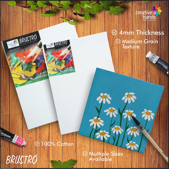 Brustro Artists 100% Cotton Canvas Board Medium Grain 20"x24" (Pack of 2)
