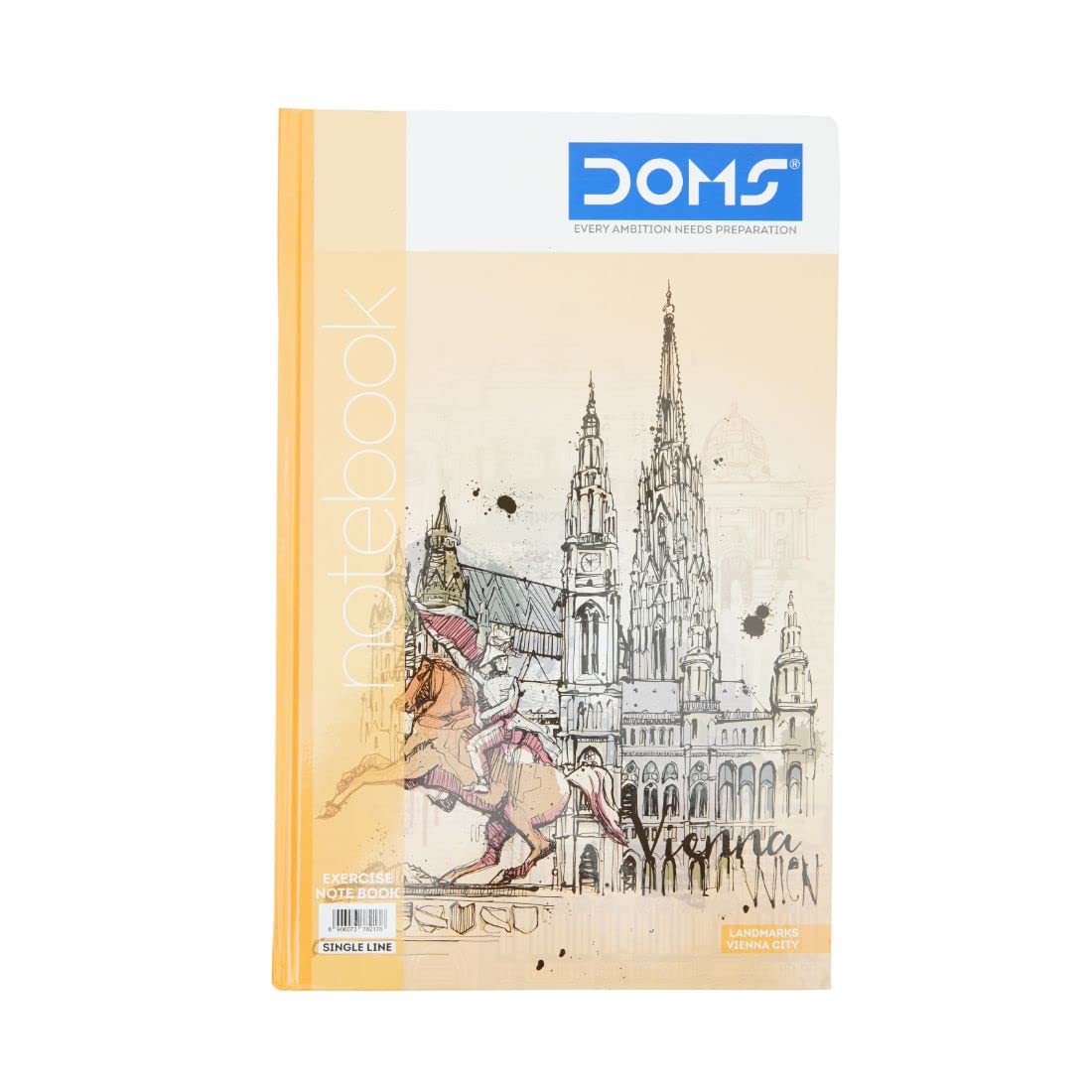 Doms Landmarks Series Hard Bound Notebook | Single Line, 400 Pages | 33 x 21 CM | Ideal for School, Home & Office | Pack Of 1 | Color & Design May Vary