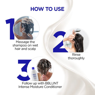 BBLUNT Intense Moisture Shampoo - 600ml (Pack of 2x300 ml)