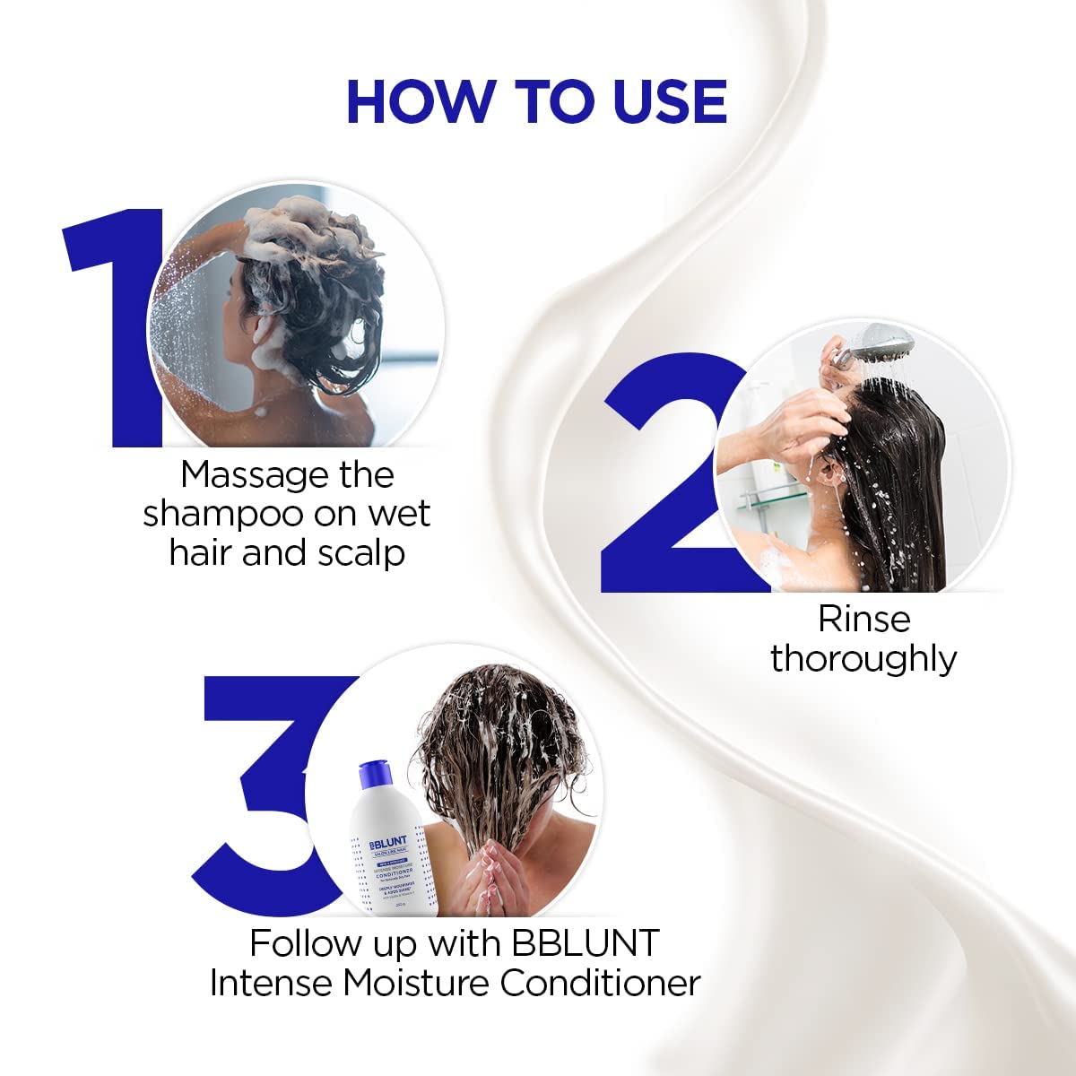 BBLUNT Intense Moisture Shampoo - 600ml (Pack of 2x300 ml)