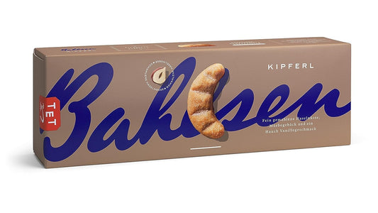 Bahlsen Kipferl Shortbread With Finely Ground Hazelnuts And A Hint Of Vanilla Flavor Without Addition Of Colorings And Preservatives 125 Grams (Imported)