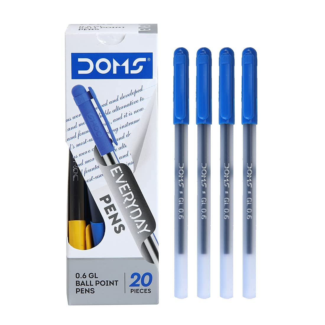 Doms Df 0.6 Gl Ball Point Pens - Blue Ink