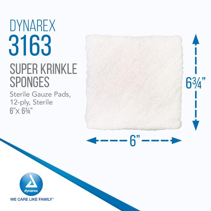 Krinkle Super Sponges, Sterile 6" x 6.75", 20 packs of 2 per box