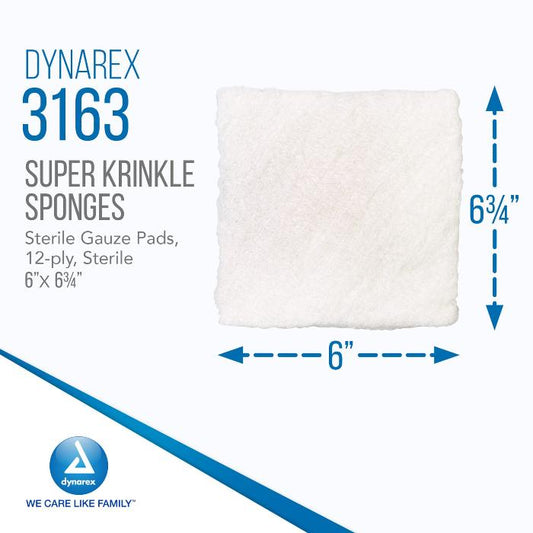 Krinkle Super Sponges, Sterile 6" x 6.75", 20 packs of 2 per box