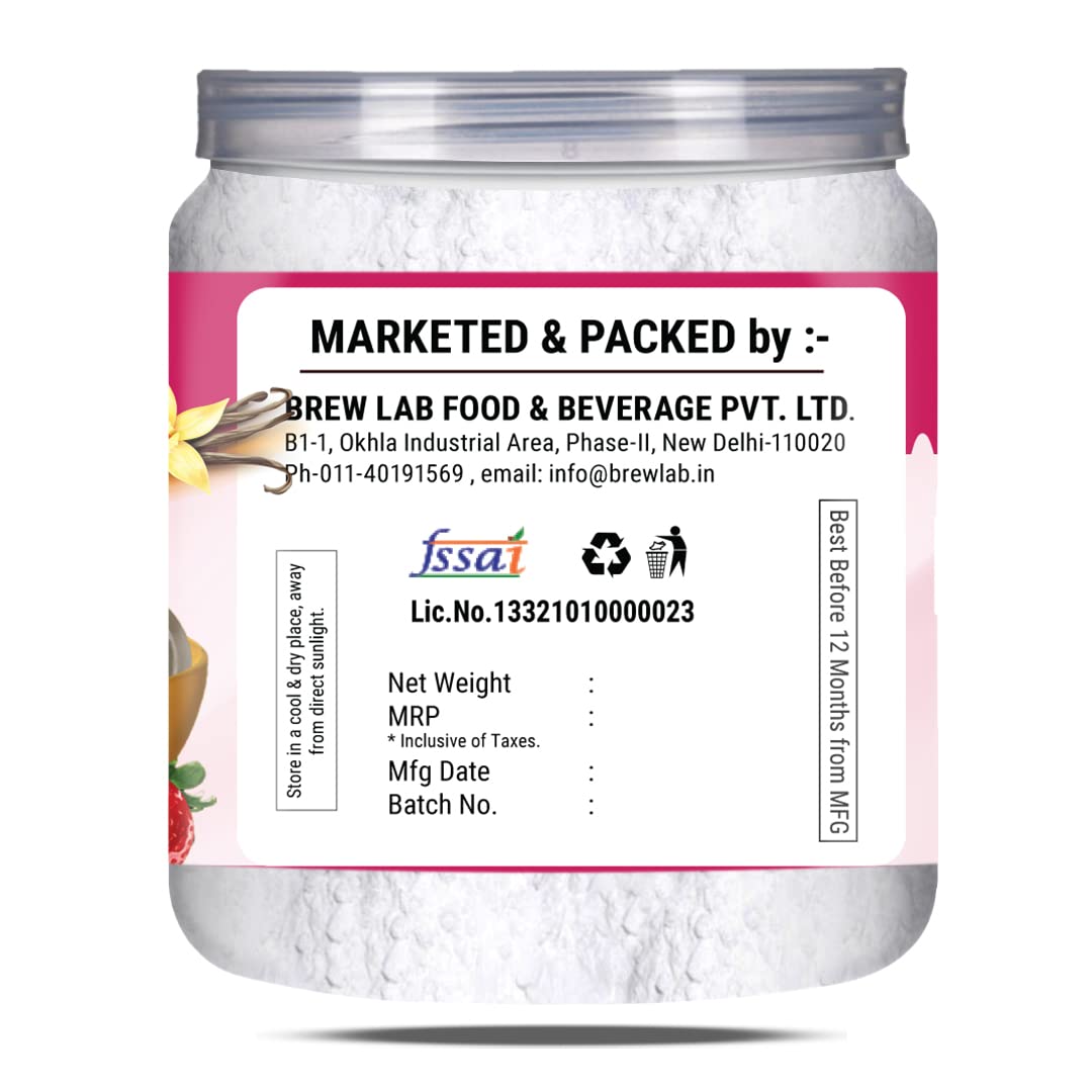 Brew Lab Vanilla Flavor Whipping Cream Mix | Smooth Texture for Decorated Cakes, Desserts Topping Powder-250 gram
