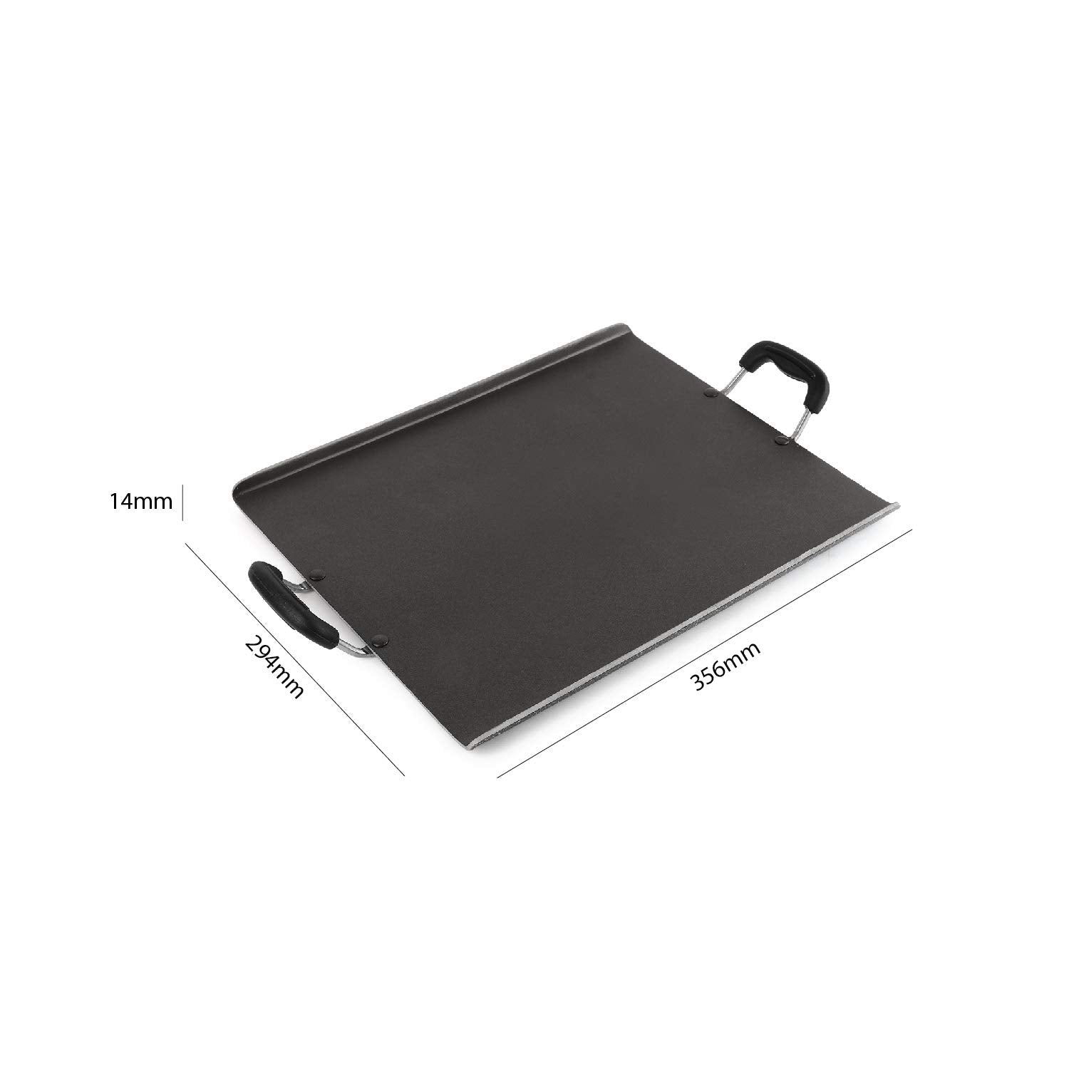 Cello Non Stick Square Patri Tawa Aluminium Hammertone | Sturdy handles & Gas Stove Base Multi-Purpose Tava | Dosa,Roti,Chapati Tawa | Black