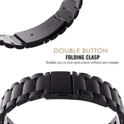 ACM Watch Strap Stainless Steel Metal 22mm compatible with Fire Boltt Invincible Bsw020 / Invincible Plus Bsw097 / Fire Boltt Talk Bsw004 Smartwatch Belt Royal Black