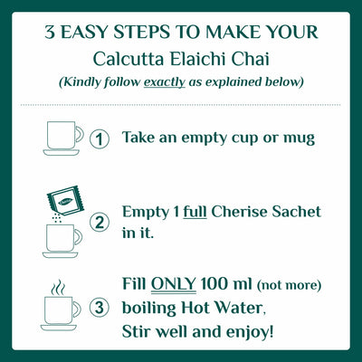 Cherise Tapri Premium Calcutta Elaichi Chai, Instant Tea Premix (23 g x 7 Sachets)