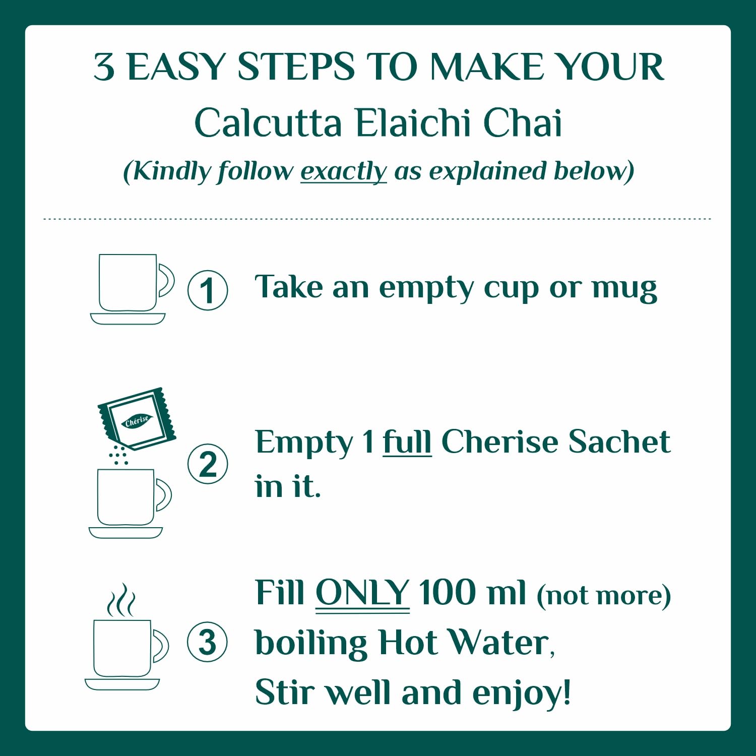 Cherise Tapri Premium Calcutta Elaichi Chai, Instant Tea Premix (23 g x 7 Sachets)