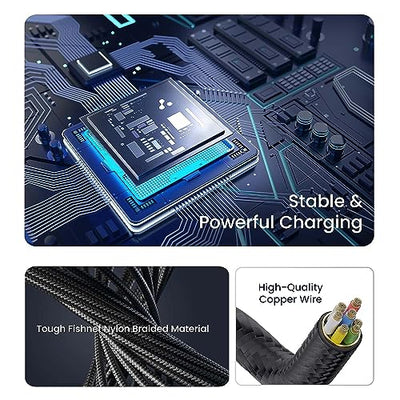 Ambrane Type C Standing cable, 3A Fast Charging, Perfect for Holding Mobile while Charging/Binge-Watching & 480 Mbps Data Sync Cable Compatible with all Type C Devices 1.5m (ABSC-15 Black)