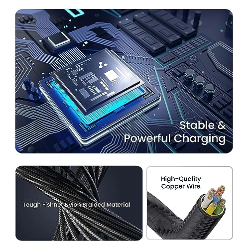 Ambrane Type C Standing cable, 3A Fast Charging, Perfect for Holding Mobile while Charging/Binge-Watching & 480 Mbps Data Sync Cable Compatible with all Type C Devices 1.5m (ABSC-15 Black)