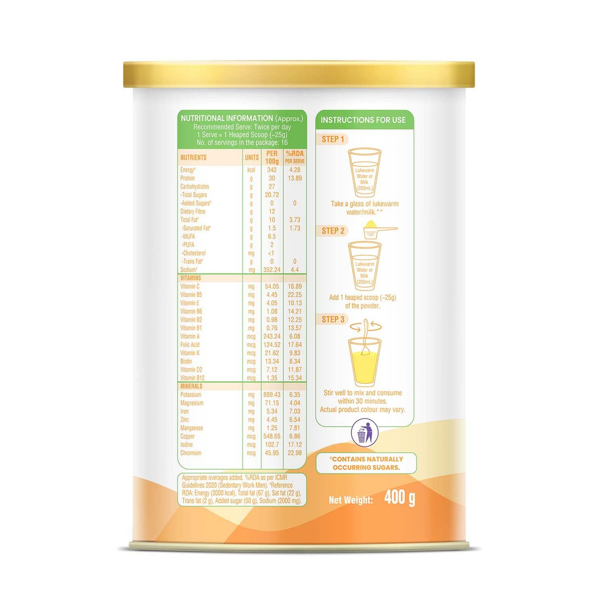 Dr. Reddy’s Celehealth Nutritional Drink, Saffron and Cardamon Flavour, 400g, Protein Supplement for daily use, Low Glycemic Index, Zero Added Sugar, Supports Immunity, Supports Muscle & Digestive Health,