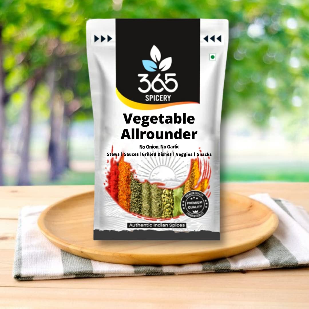 365 SPICERY JAIN Vegetable Allrounder | No Onion No Garlic, Authentic Indian Spice Blend for Vegetarian Dishes | Made with Premium Indian Spices | No Preservatives, No Added Color, No MSG - 100 gm