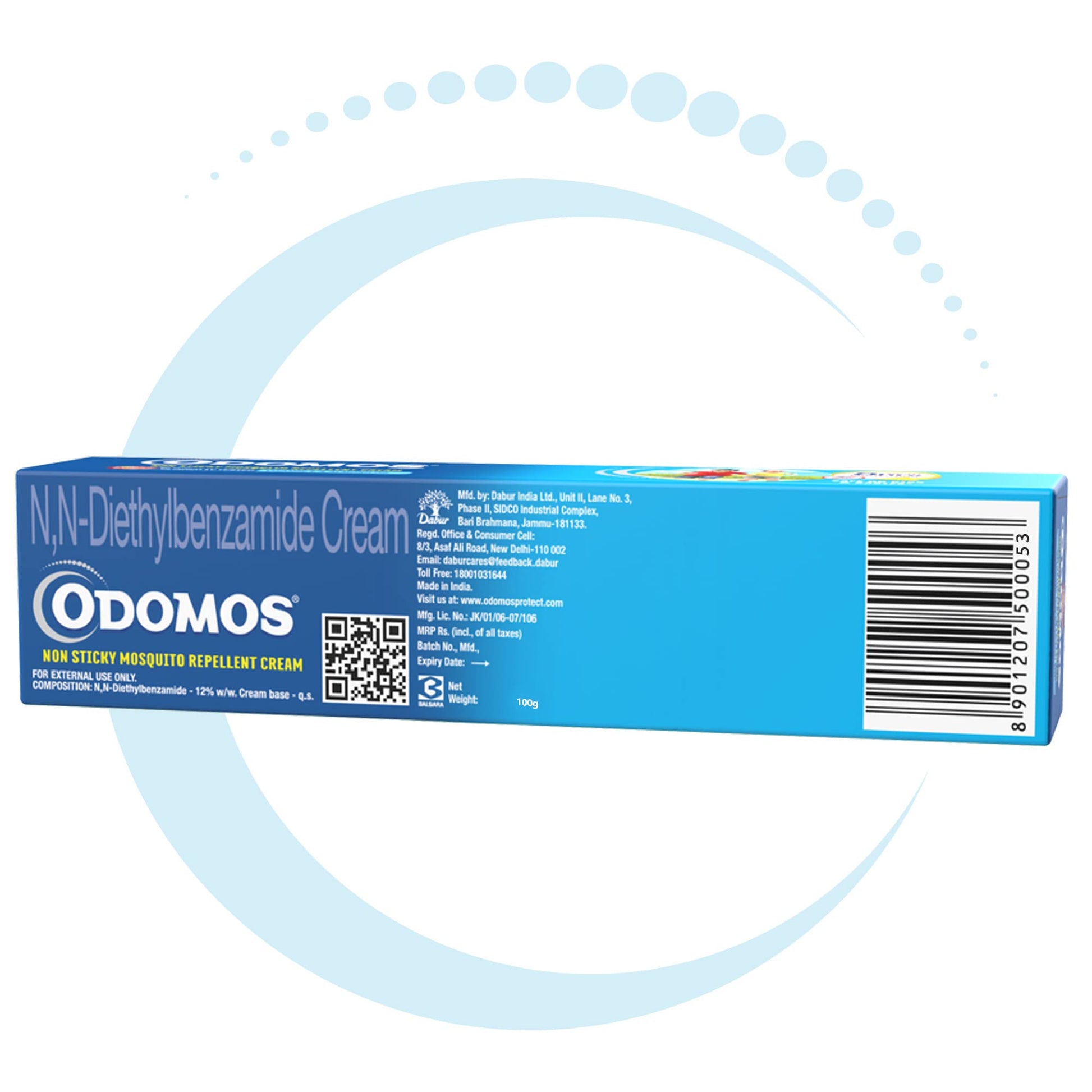 10x Odomos Non-Sticky Mosquito Repellent Cream With Vitamin E & Almond - 100 Gm each - Pack of 10