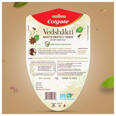 3x Colgate Vedshakti Mouth Protect Spray - Pack of 3 - (10gm each)