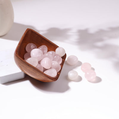 9Dzine Rose Quartz Crystal Tumble 50 Gm | Natural Raw Tumbled Gemstone Pebble for Reiki Healing Vastu Correction, Aquarium, Home Decor