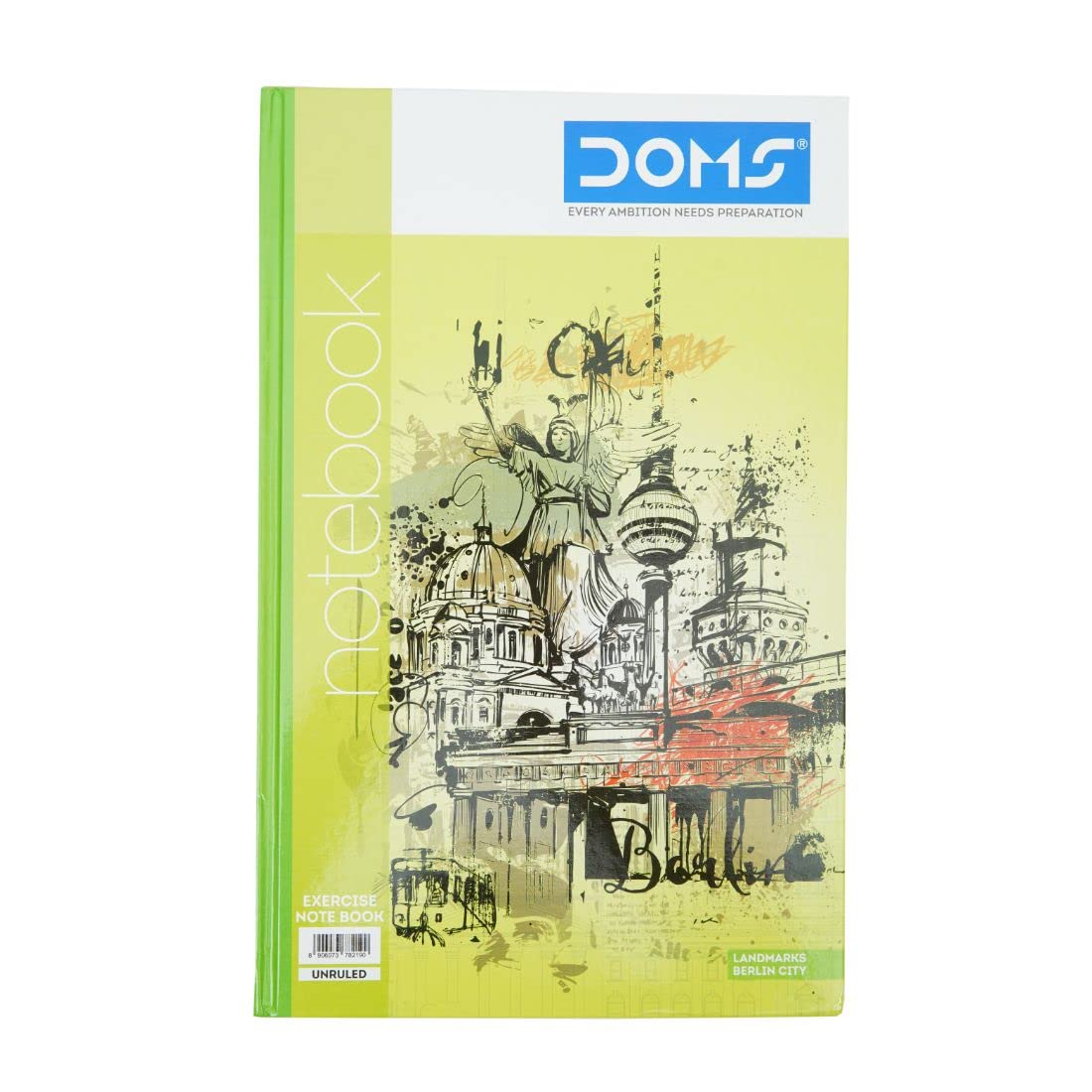 Doms Landmarks Series Hard Bound Notebook | Unruled, 400 Pages | 33 x 21 CM | Ideal for School, Home & Office | Pack Of 1 | Color & Design May Vary