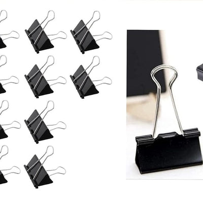 ODDY Nickel Plated-Rust Resistant 32 mm Black Binder Clip (Pack of 24 pcs)