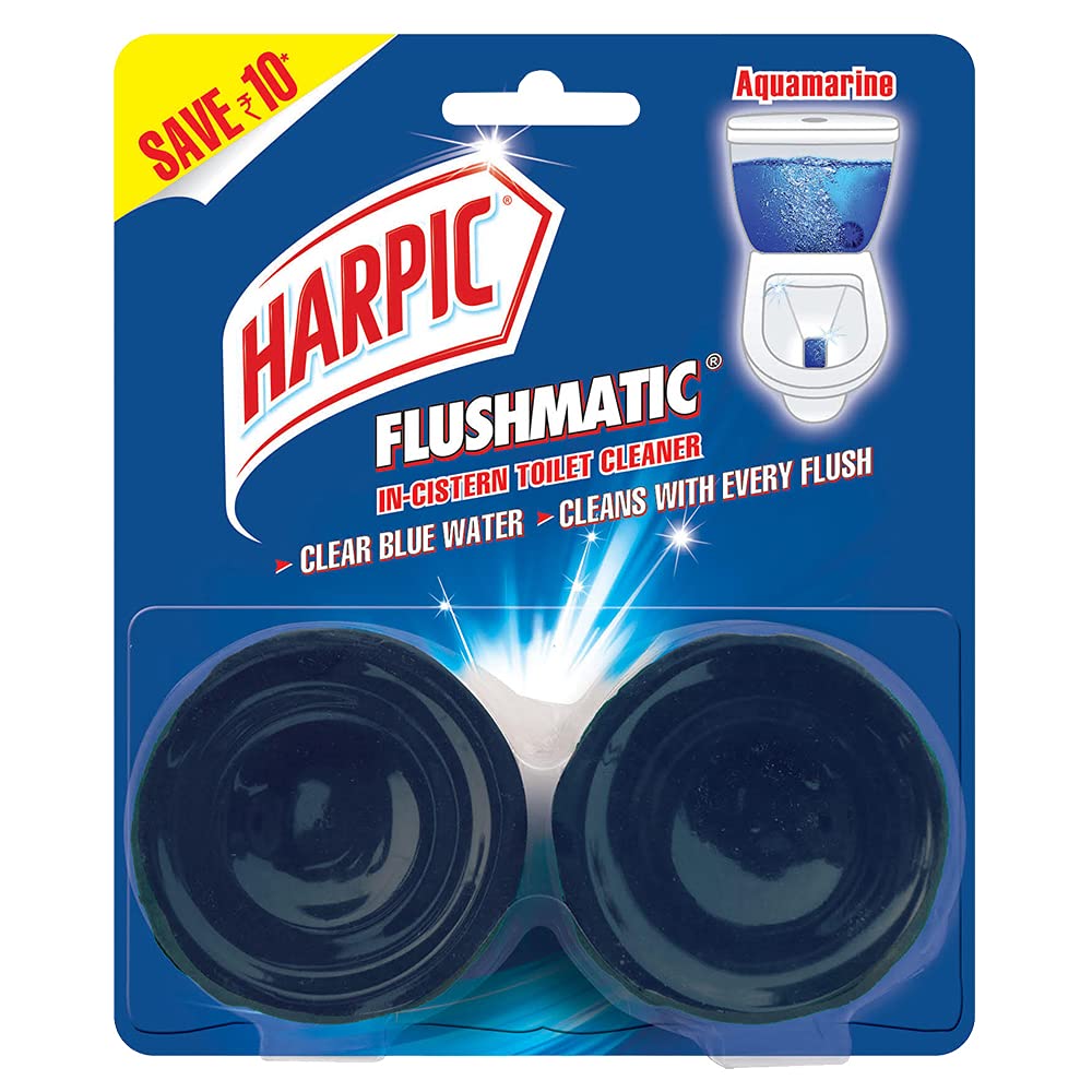 Harpic Flushmatic In-Cistern Toilet Cleaner Blocks, Aquamarine - 100 g