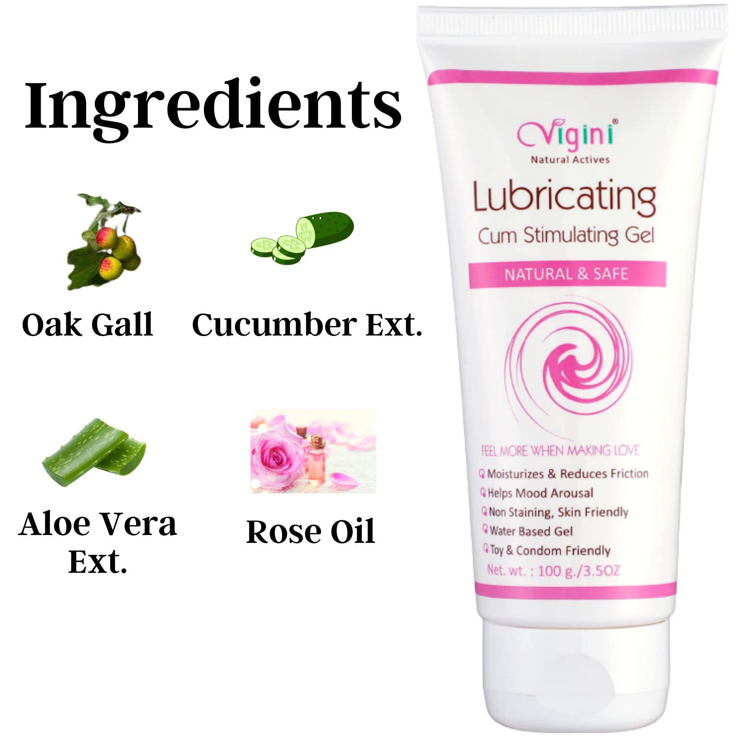 Vigini Luber Lubricants Lubrication Massage Water Based Gel Female Women 100gm
