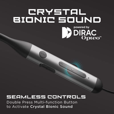 boAt Rockerz 330ANC Bluetooth Neckband in Ear Earphones with mic, Crystal Bionic Sound Powered by Dirac Opteo, ANC, 13mm Drivers, ASAP Charge, 24H Playback & ENx Tech(Gunmetal Black)