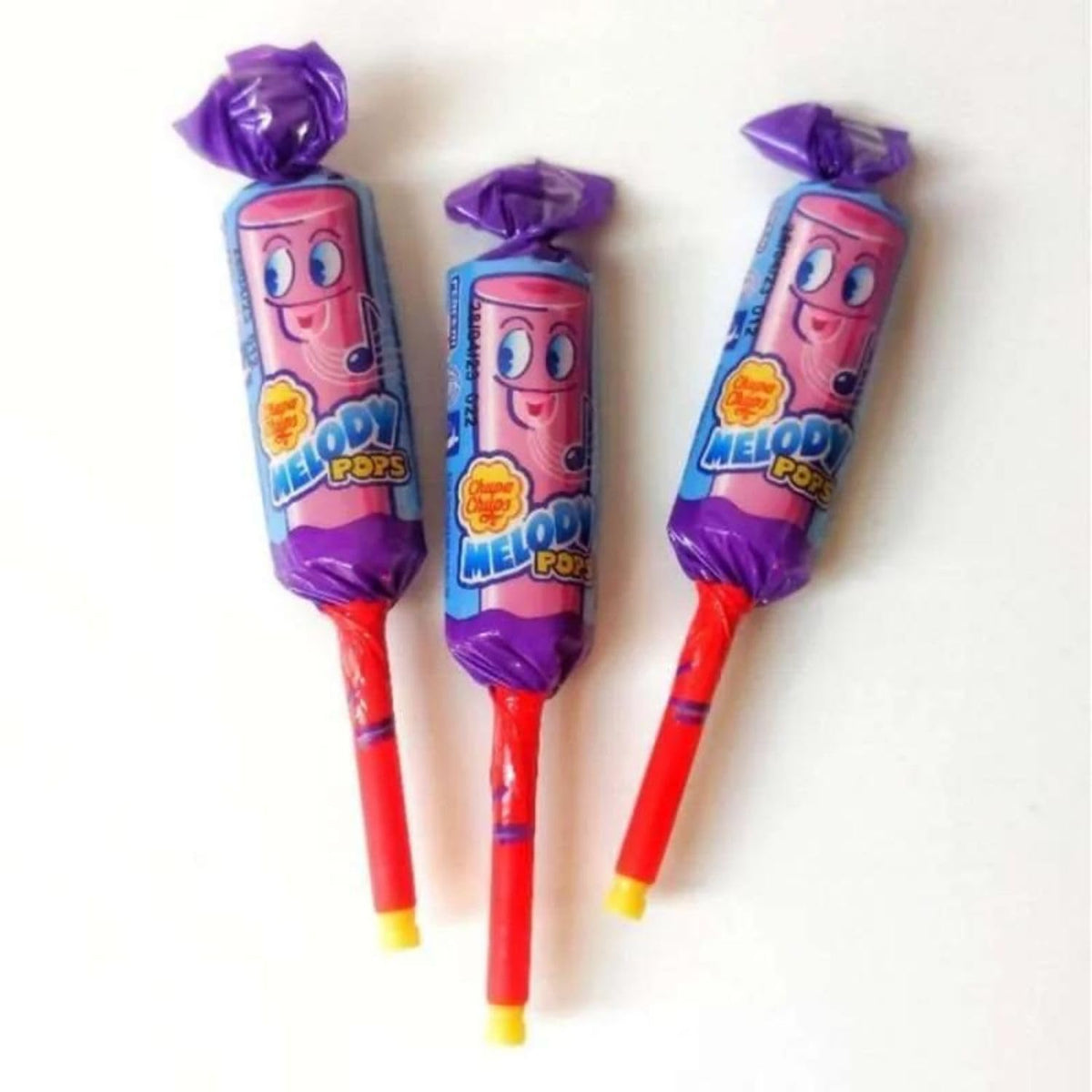 COUGAR Chupa Chup Melody Pops Grape Flavour Whistle Lollipop Pack of 6x15g Each (Imported Malaysia)