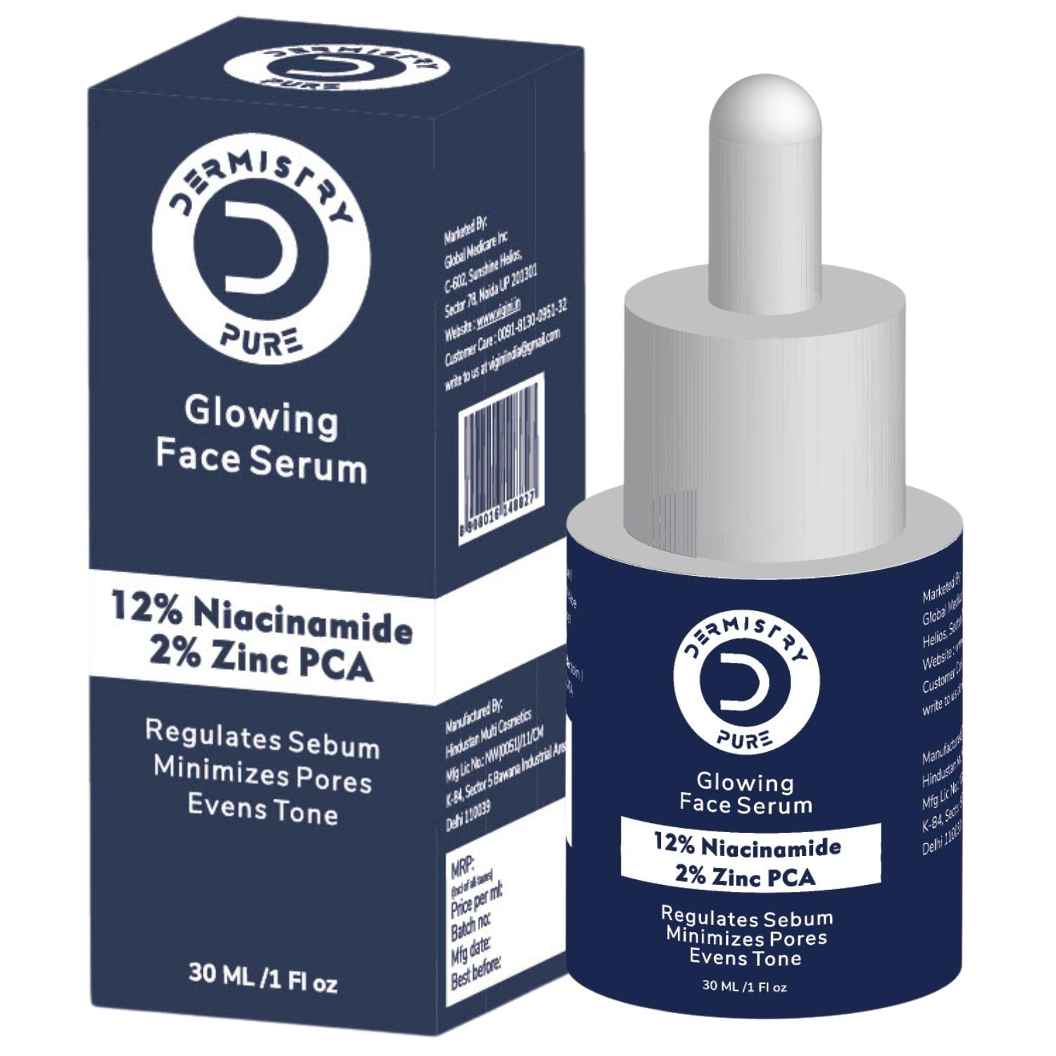 Dermistry Pure 1% Ceramides + 2% Hyaluronic Acid Barrier Repair Face Serum for Sensitive & Dry Skin Glowing Hydrating Soothing Deep Moisturizer UV Protection 30ml