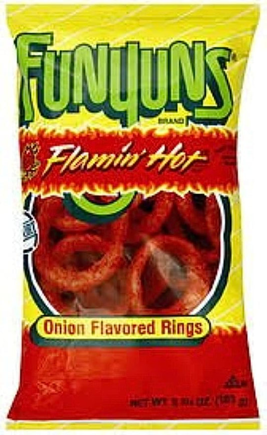 Frito Lay Funyuns Flaming Hot Onion Flavored Rings, 163 g