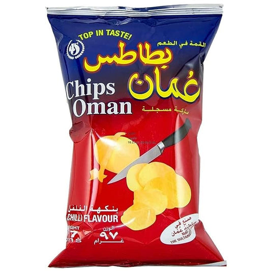 Chips Oman Chilli Flavour Potato Chips, 97 gm (Pack of 2)