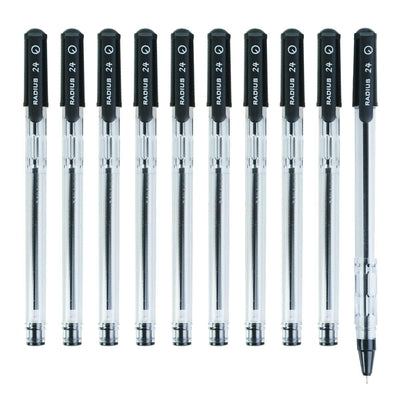 Radius 24, 0.7mm Ball Pen -  Black Ink, Pack of 10