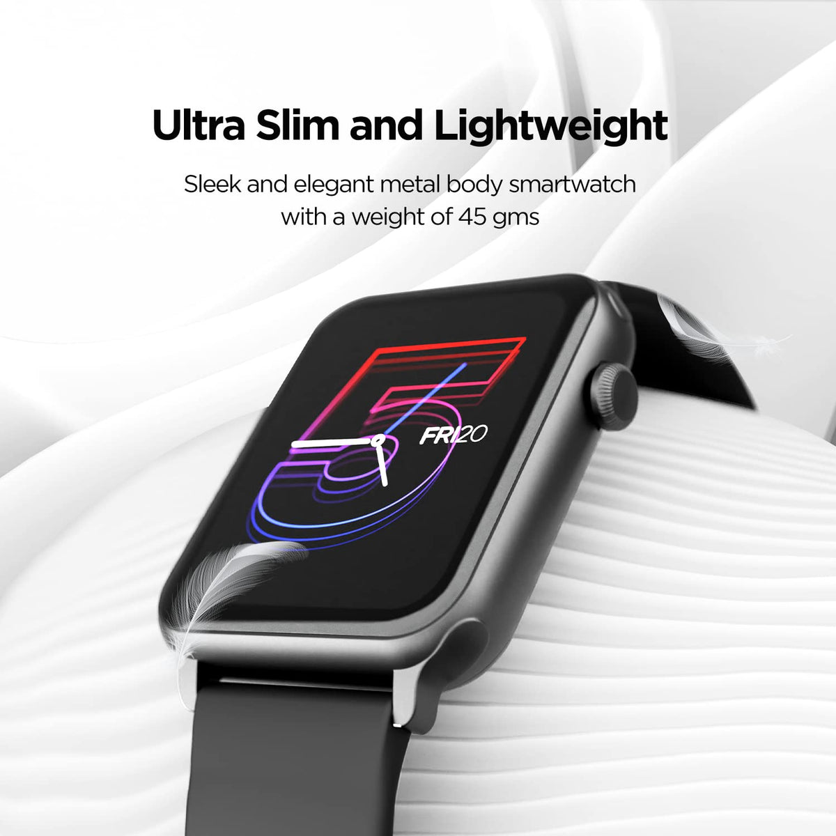 boAt Wave Call Smart Watch with Bluetooth Calling, 1.69” HD Display with 550 NITS & 70% Color Gamut, 150+ Watch Faces, Multi-Sport Modes,HR,SpO2, IP68(Active Black)
