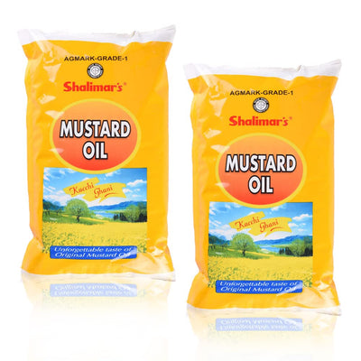 SHALIMARS Mustard Oil 1 Ltr Pouch Pack Of 2