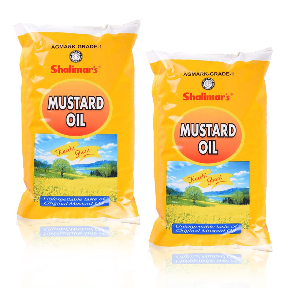SHALIMARS Mustard Oil 1 Ltr Pouch Pack Of 2
