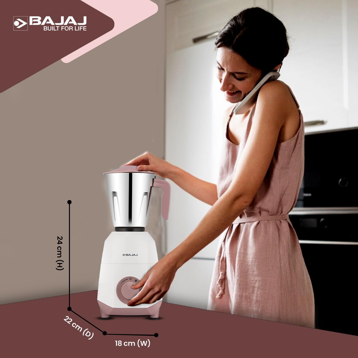 Bajaj Ninja Series Stella 750W Mixer Grinder with 4 Jar, White