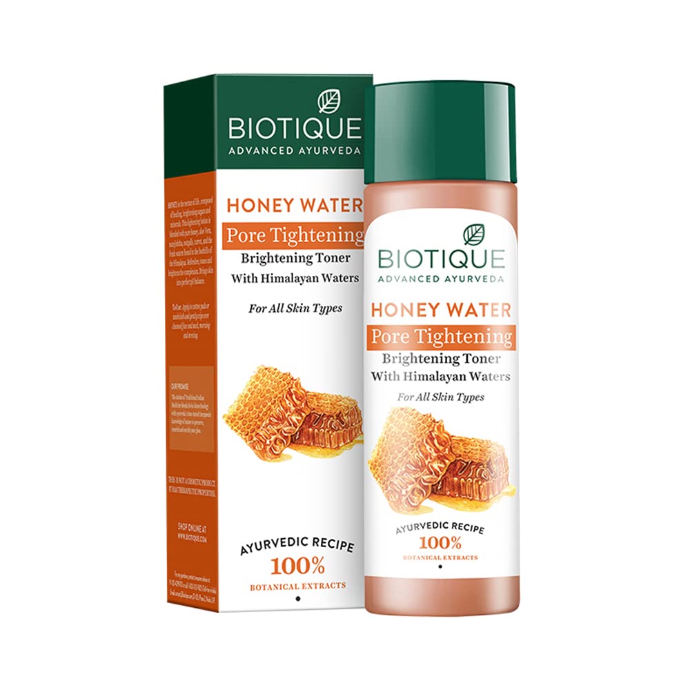 Biotique Honey Water Pore Tightening Brightening Toner With Himalayan Waters,Pack of 120ml