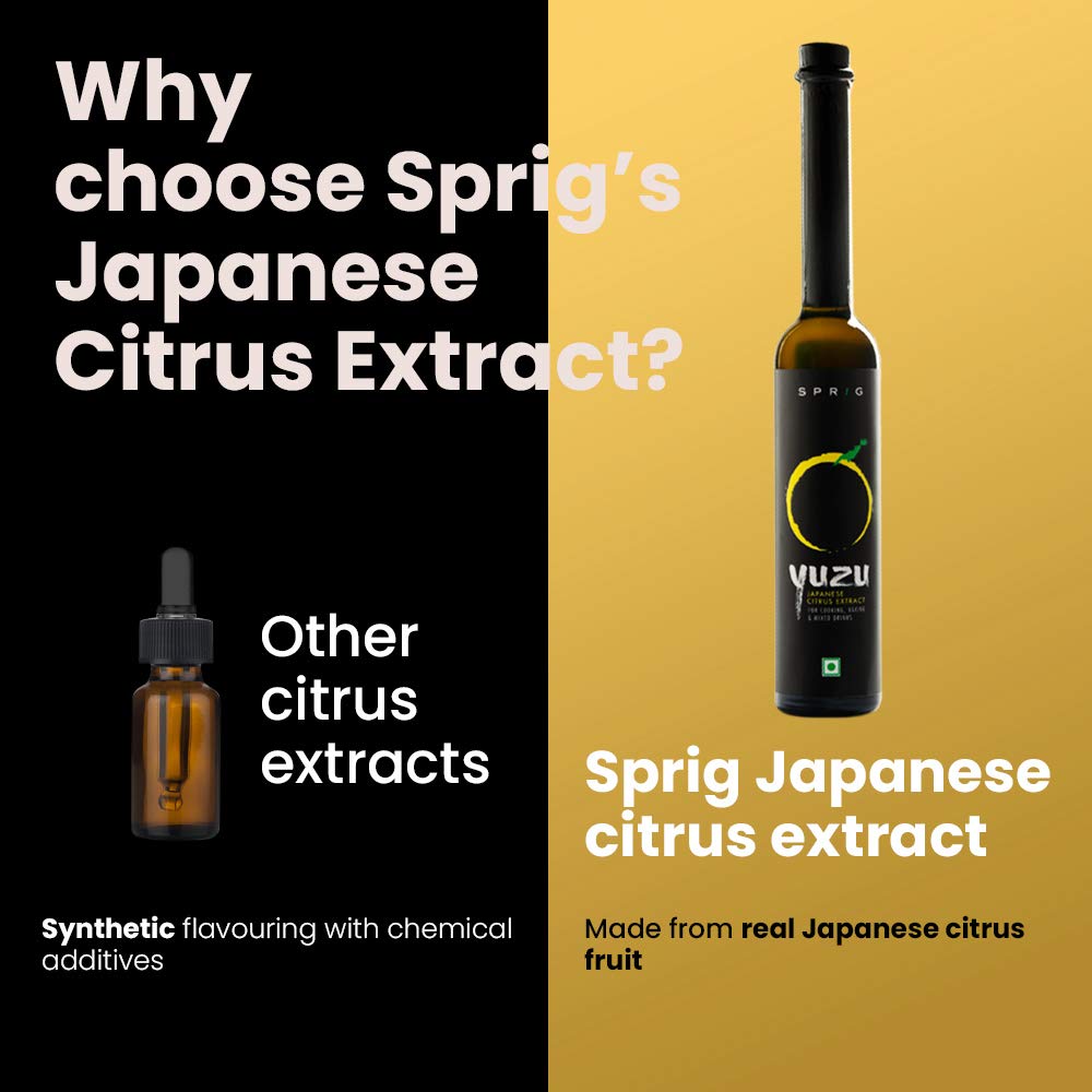 Sprig All Natural Yuzu Extract | From Japanese Yuzu Extract | Yuzu Extract & Flavouring | Yuzu Extract for baking cakes, whipped cream, Pastries, Desserts & Beverages | Vegan | 120 g