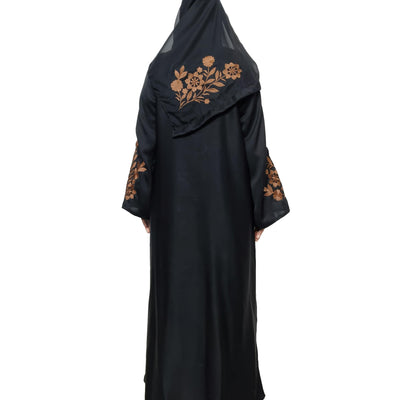 BURAQUE DESIGNER Nida Fabric Free Size Muslim Burqa/Abaya & Burkha Dress for Muslim Women and Girl's (E07-Large Copper-Burkha)