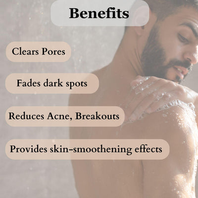 Dermistry 1% Salicylic Acid Back Body Acne Exfoliator Scrub Wash, Neem Apple Cider, Niacinamide, Zinc, Body Back Acne Scars, Dark Spots, Exfoliating Open Pores, Oily Skin - Men Women Boys Girls