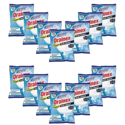 CASTER Drainex Drain Cleaner Powder Removes Blockages in Pipes, Sinks And Septic Tanks (50 Gram) - Pack Of 14
