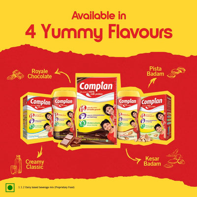 Complan Nutrition Drink Powder for Children, Royale Chocolate Flavour, 500 g Carton | Nutrition drink for kids with protein & 34 vital nutrients