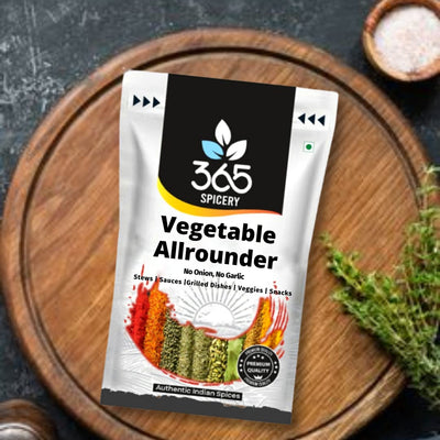 365 SPICERY JAIN Vegetable Allrounder | No Onion No Garlic, Authentic Indian Spice Blend for Vegetarian Dishes | Made with Premium Indian Spices | No Preservatives, No Added Color, No MSG - 100 gm